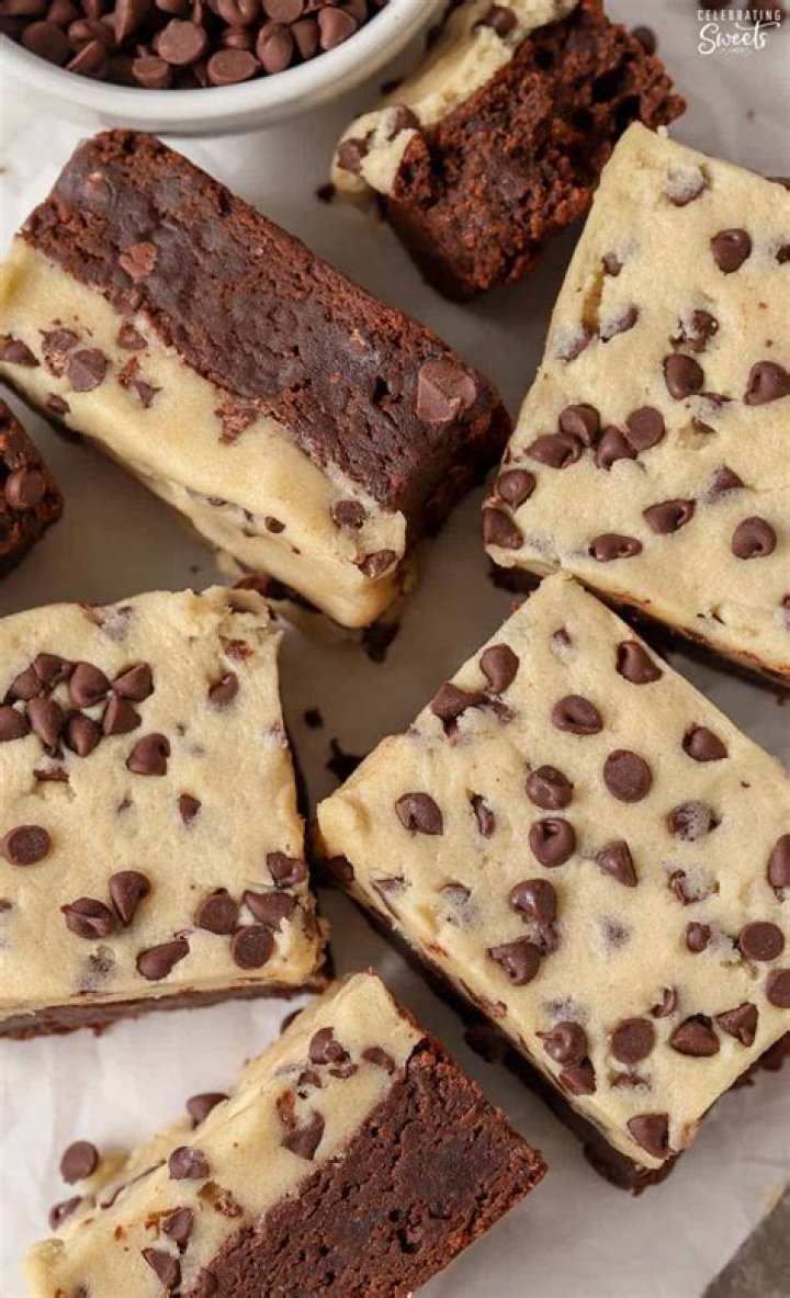 Cookie Dough Brownies - Celebrating Sweets