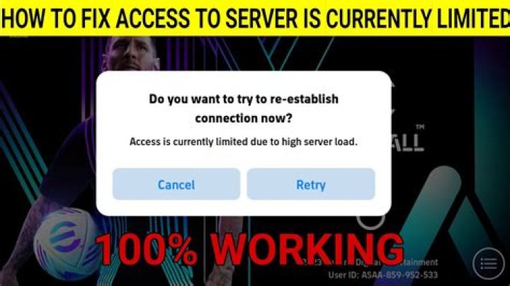 How To Fix: Access Is Currently Limited Due To High Server Load eFootball - SarkariResult
